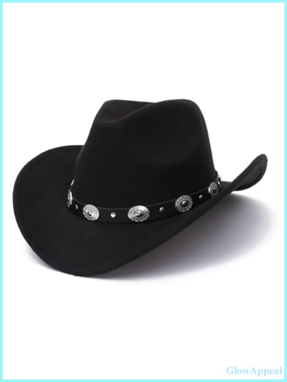 Western Felt Cowboy Hat with Detachable Belt Buckle Unisex